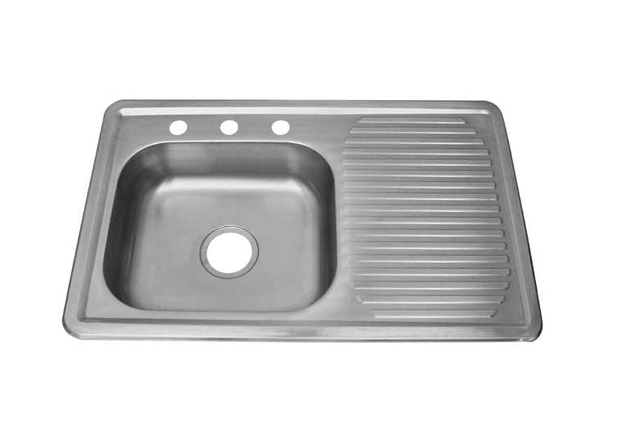 TARJA ACERO INOX. 80X50 CM PROF. 12 CM ESC. DERECHO FONTANERY