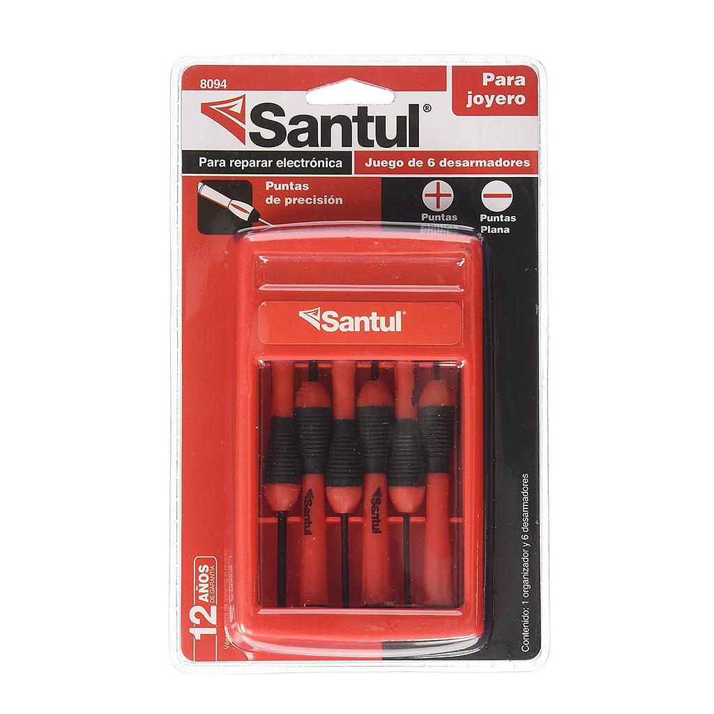 JUEGO DE 6 DESARMADORES PUNTAS DE ACERO, CABEZA GIRATORIA