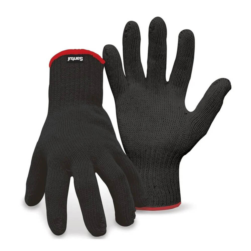 GUANTES TEXTILES DE POLIESTER Y ALGODON UNITALLA COLOR NEGRO SANTUL