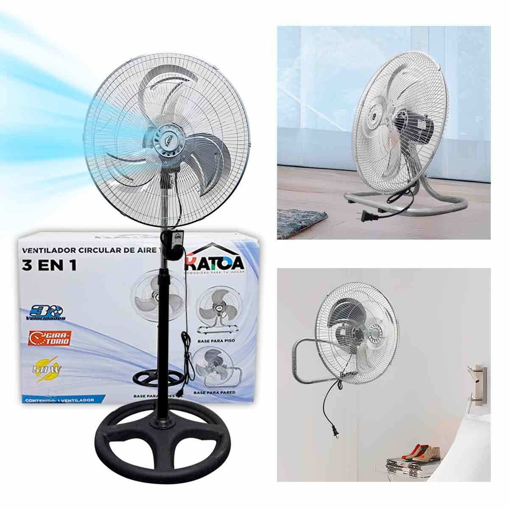 VENTILADOR CIRCULAR DE AIRE 18" 50 WATTS 3 EN 1 KATOA