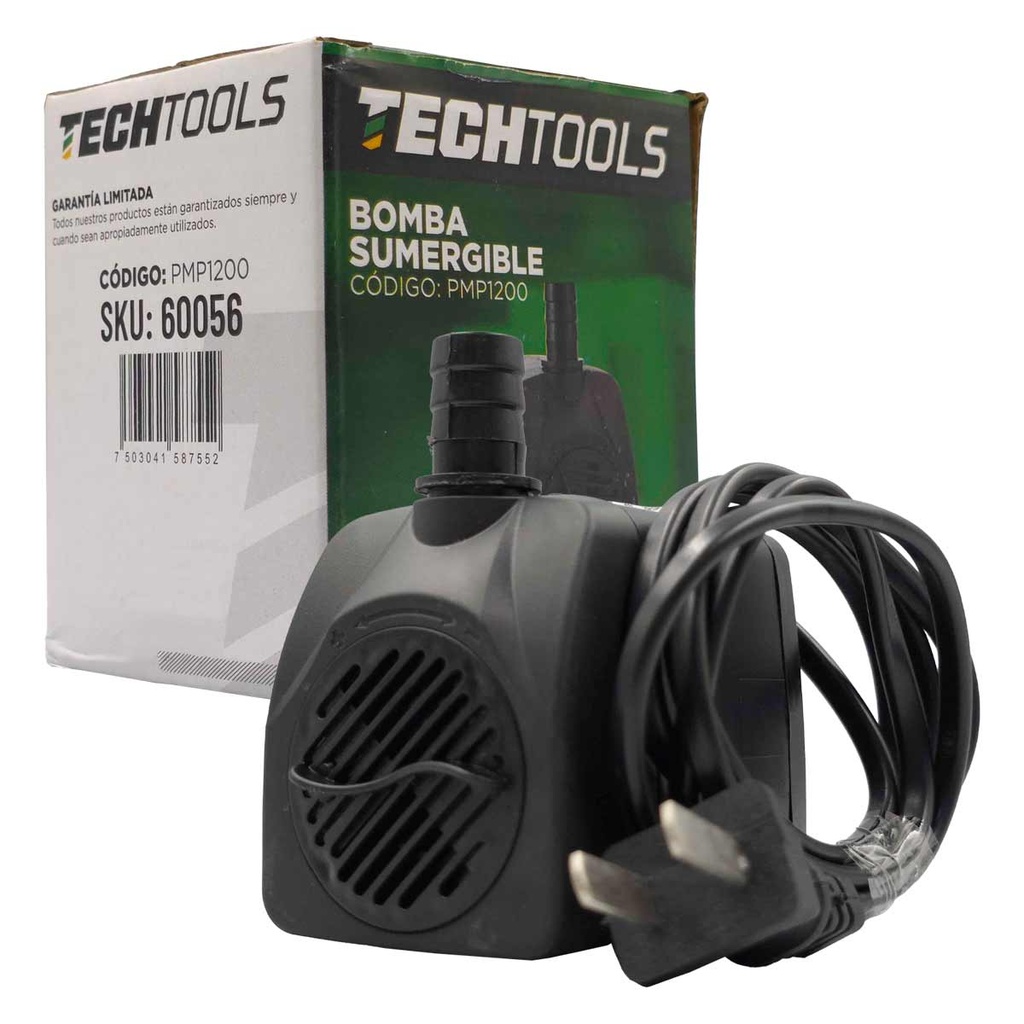 BOMBA SUMERGIBLE PARA AGUA 16W 800 L/H TECHO