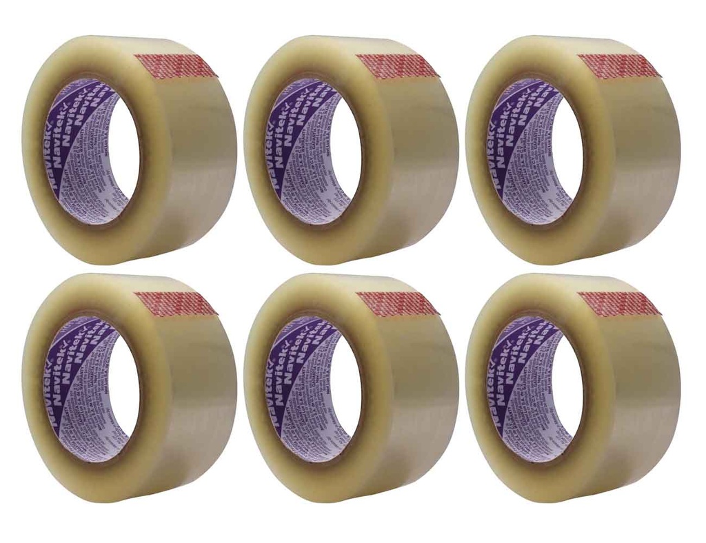 CINTA HOT MELT 500 NATURAL 48mm X 150m CHAROLA DE 6 PZS NAVITEK