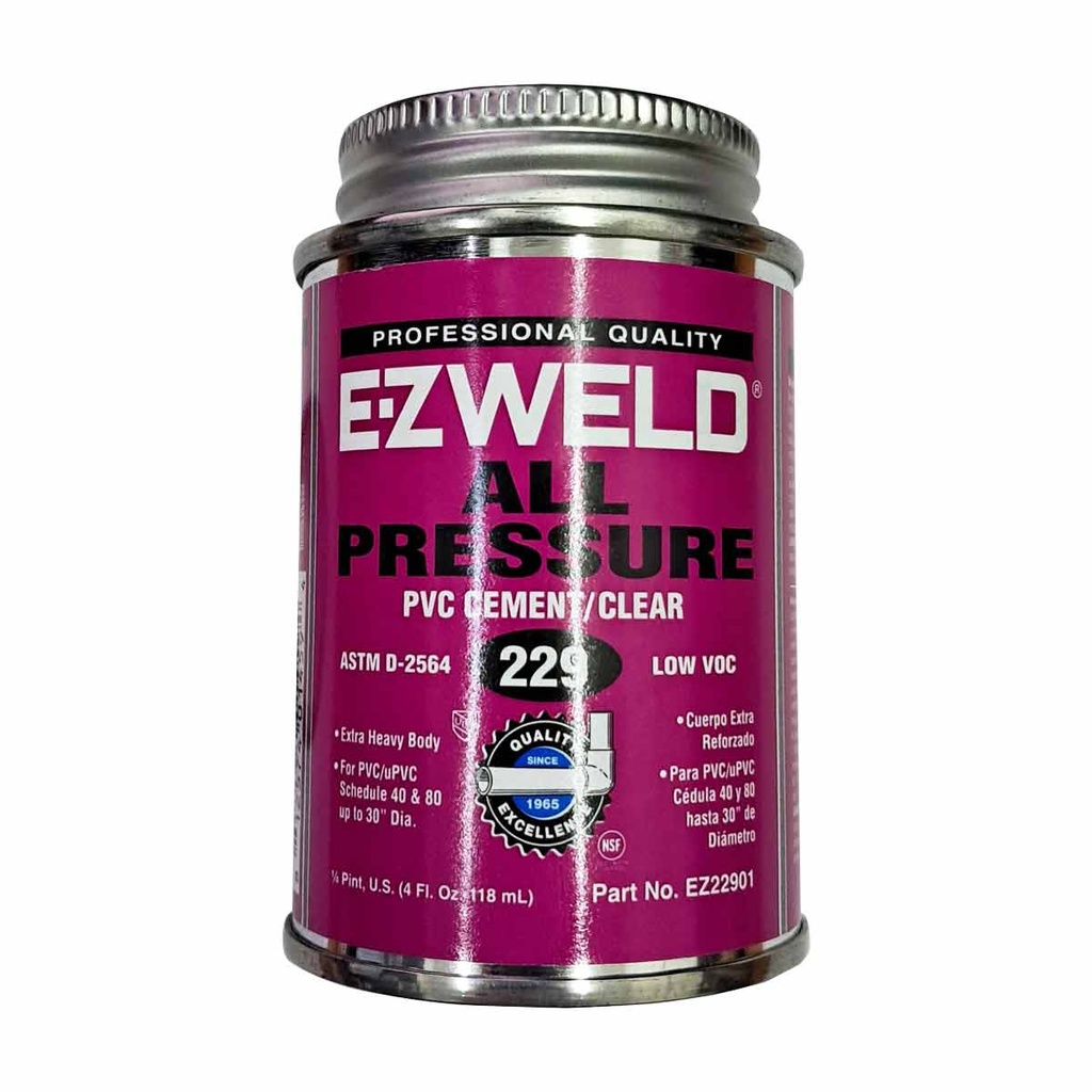 229 CEMENTO PVC TODA PRESIÓN 118 ML (4 oz) EZ WELD