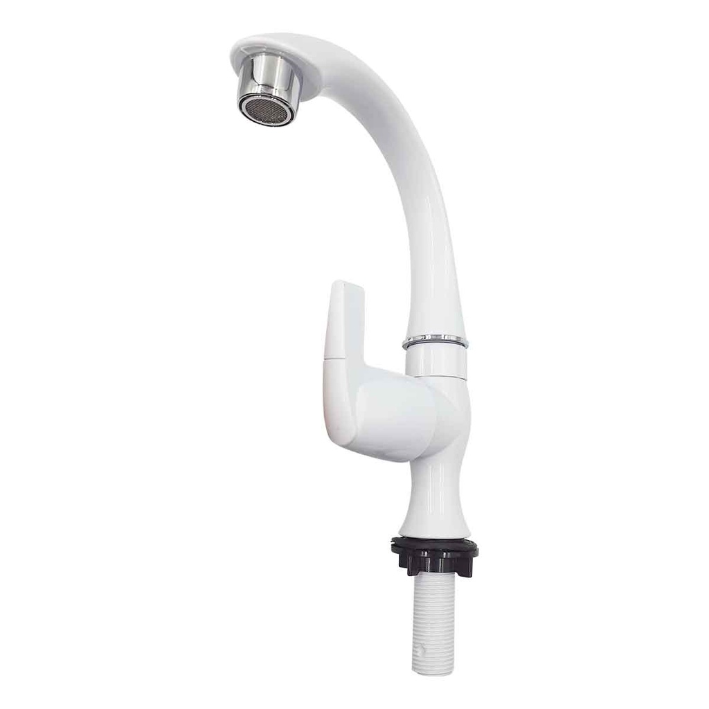 LLAVE DE ABS COLOR BLANCA CUBIERTA VUELTA PARA LAVABO FLEXIMATIC