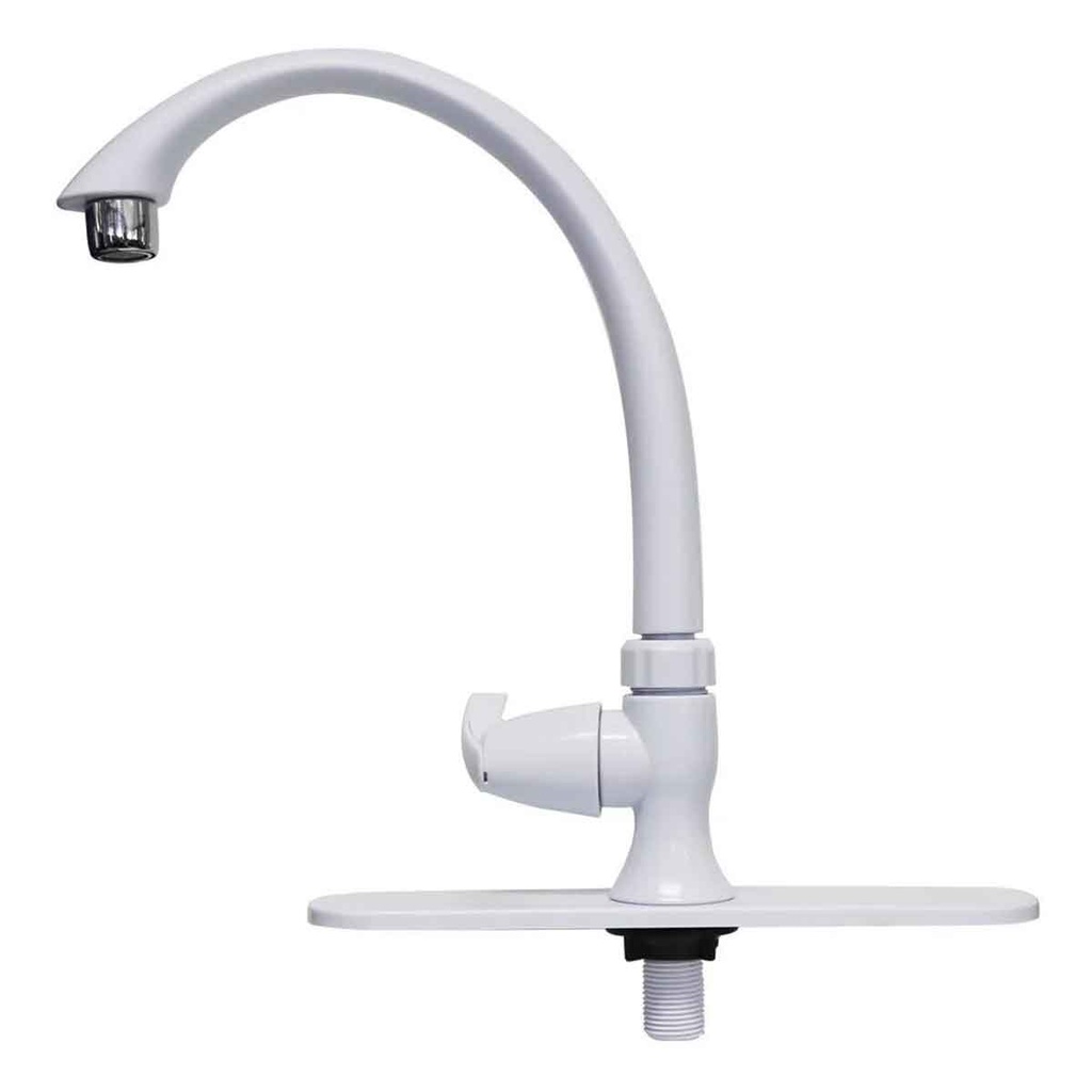 LLAVE DE ABS COLOR BLANCA,C/CUBIERTA,¼ VUELTA P/FREG FLEXIMATIC