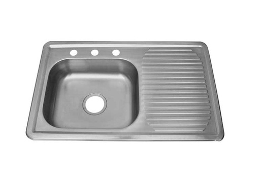 [14005] TARJA ACERO INOX. 80X50 CM PROF. 12 CM ESC. DERECHO FONTANERY