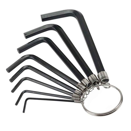 [7135] JUEGO DE 8 LLAVES ALLEN TIPO LLAVERO SANTUL