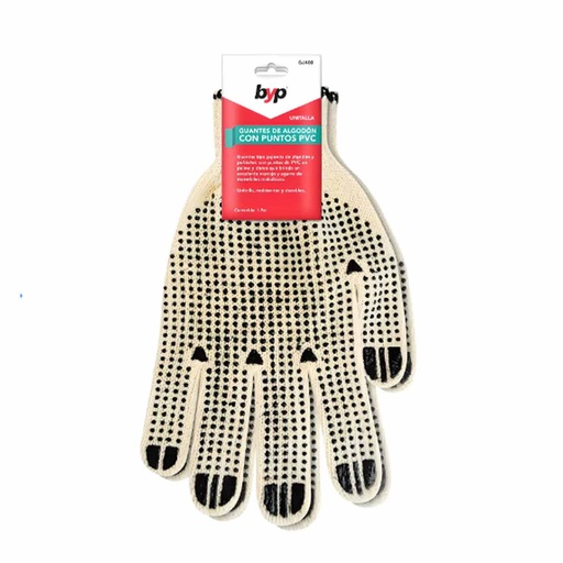 [GJA00] GUANTE DE ALGODÓN CON PUNTOS PVC (UNITALLA  PAR) BYP