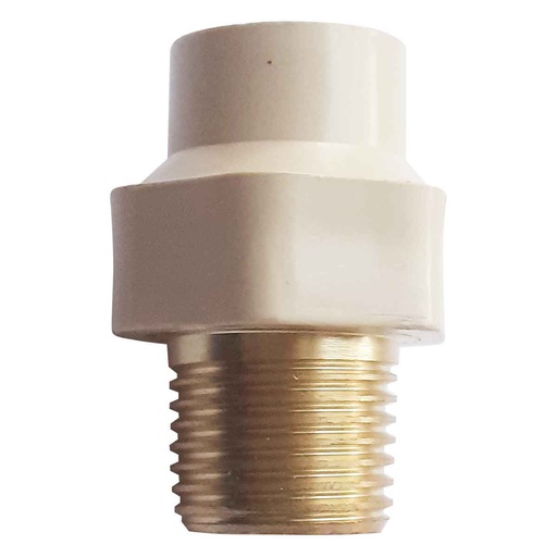 [LCADAPM13] ADAPTADOR MACHO CPVC CON INSERTO DE LATON 1/2" CNX