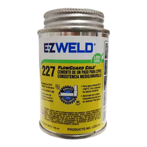 [227-01] 227 CPVC FLOW GUARD GOLD AMARILLO BOTE 120 ML EZ WELD