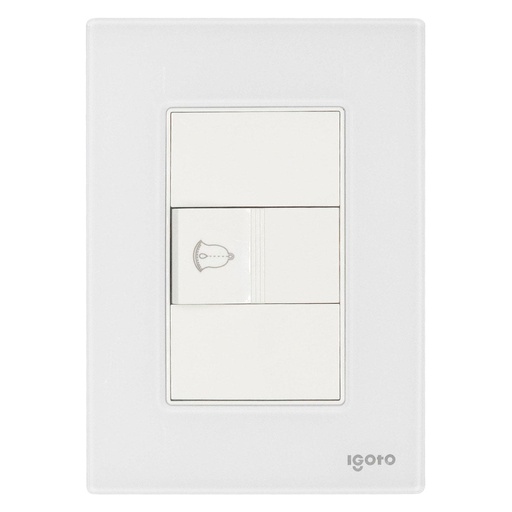 [CRIS1018] PLACA ARMADA CRISTAL CON 1 BOTON TIMBRE BLANCO IGOTO