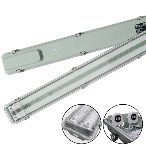 [GV05] GABINETE A PRUEBA DE VAPOR PARA LED T5 Y T8 -18W INCLUYE TUBOS T8 IGOTO